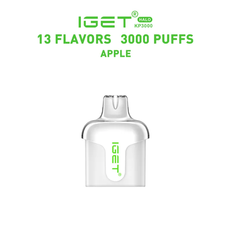 IGET Halo Apple, 3,000 puff disposable vape, 50mg nicotine, Australia