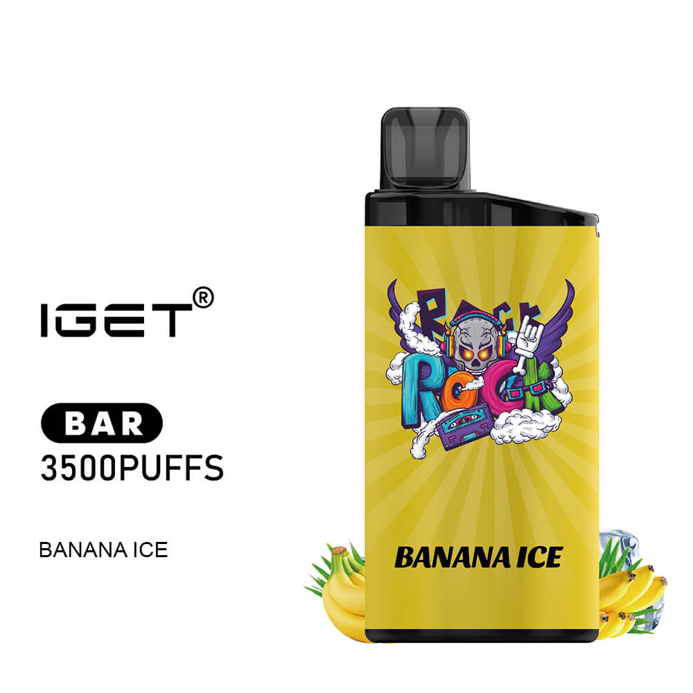 IGET Bar Banana Ice, 3,500 puff disposable vape, 50mg nicotine, Australia