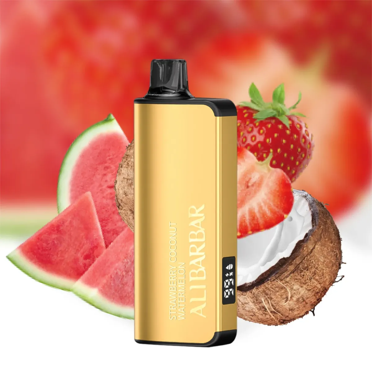 AliBarBar Ingot 9000 Strawberry Coconut Watermelon, 9,000 puff disposable vape, 50mg nicotine, Australia