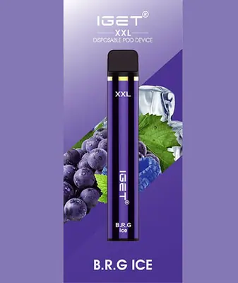 IGET XXL Blueberry Raspberry Grape Ice, 1,800 puff disposable vape, 50mg nicotine, Australia