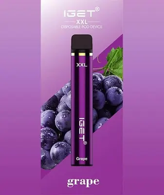 IGET XXL Grape, 1,800 puff disposable vape, 50mg nicotine, Australia