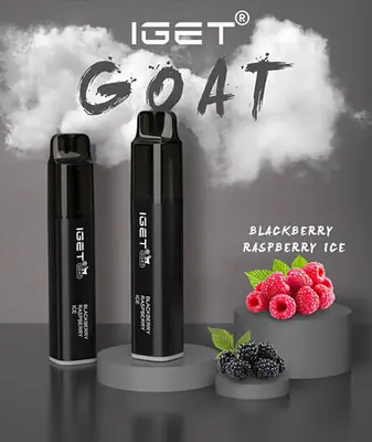 IGET Goat Blackberry Raspberry Ice, 5,000 puff disposable vape, 50mg nicotine, Australia