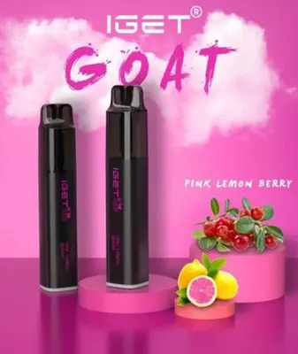 IGET Goat Pink Lemon Berry, 5,000 puff disposable vape, 50mg nicotine, Australia