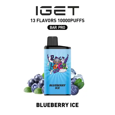 IGET Bar Pro Blueberry Ice, 10,000 puff disposable vape, 50mg nicotine, Australia