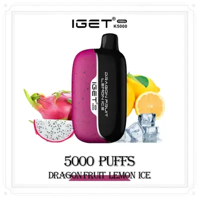 IGET Moon Dragon Fruit Lemon Ice, 5,000 puff disposable vape, 50mg nicotine, Australia