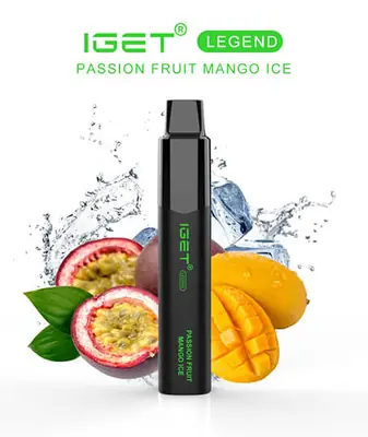IGET Legend Passion Fruit Mango Ice, 4,000 puff disposable vape, 50mg nicotine, Australia