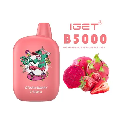 IGET B5000 Strawberry Pitaya, 5,000 puff disposable vape, 50mg nicotine, Australia