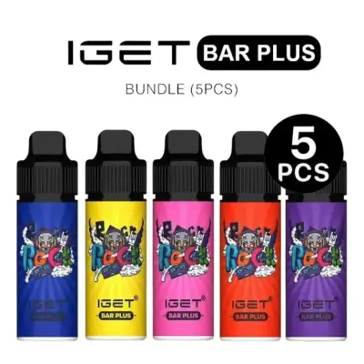 IGET Bar Plus Bundle 5 Pack, 6,000 puff multipack, 50mg nicotine, Australia