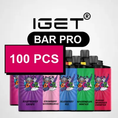 IGET Bar Pro Wholesale 100 Pack, 10,000 puff multipack, 50mg nicotine, Australia