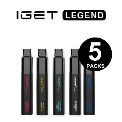 IGET Legend Bundle 5 Pack, 4,000 puff multipack, 50mg nicotine, Australia