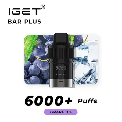 Nicotine Free IGET Bar Plus Pod, 6,000 puff disposable vape, 0mg, Australia