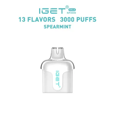 IGET Halo Spearmint, 3,000 puff disposable vape, 50mg nicotine, Australia