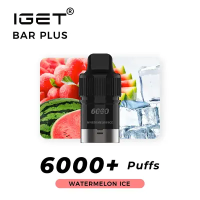 Bar Plus Pod Watermelon Ice, 6,000 puff disposable vape, 50mg nicotine, Australia